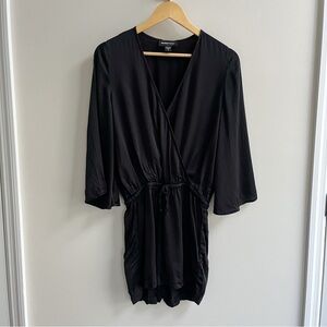 [fifteen twenty] satin bell sleeve romper black S